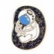 Fém színe: XZ2222 - Space Series Bross Astronaut Planet Rocket Starry Sky Fém bross Hátizsák Ruházat Kiegészítők Bross