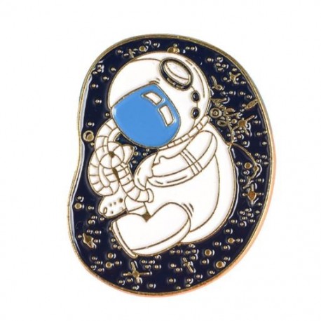 Fém színe: XZ2222 - Space Series Bross Astronaut Planet Rocket Starry Sky Fém bross Hátizsák Ruházat Kiegészítők Bross