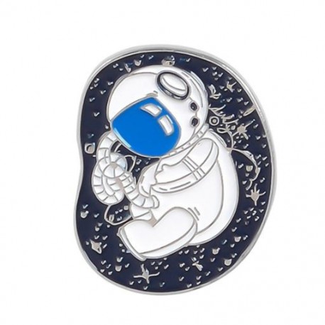 Fém színe: XZ2222-S - Space Series Bross Astronaut Planet Rocket Starry Sky Fém bross Hátizsák Ruházat Kiegészítők