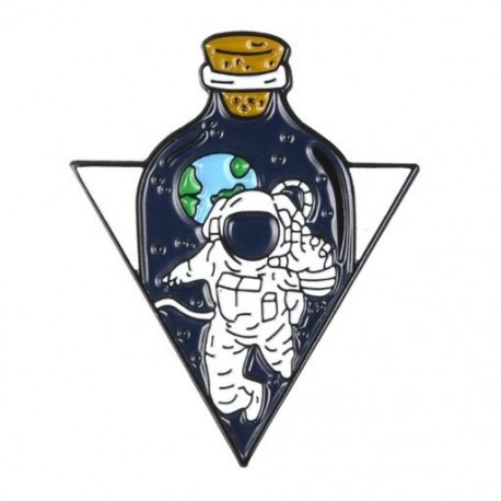 Fém színe: XZ2223 - Space Series Bross Astronaut Planet Rocket Starry Sky Fém bross Hátizsák Ruházat Kiegészítők Bross