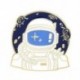 Fém színe: XZ3589 - Space Series Bross Astronaut Planet Rocket Starry Sky Fém bross Hátizsák Ruházat Kiegészítők Bross
