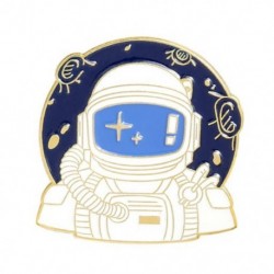 Fém színe: XZ3589 - Space Series Bross Astronaut Planet Rocket Starry Sky Fém bross Hátizsák Ruházat Kiegészítők Bross