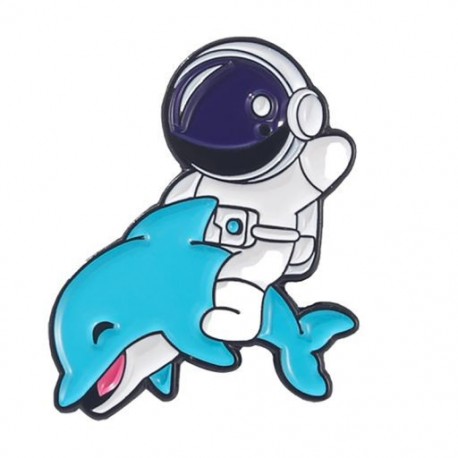 Fém színe: XZ5440 - Space Series Bross Astronaut Planet Rocket Starry Sky Fém bross Hátizsák Ruházat Kiegészítők Bross