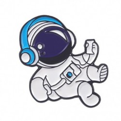 Fém színe: XZ5441 - Space Series Bross Astronaut Planet Rocket Starry Sky Fém bross Hátizsák Ruházat Kiegészítők Bross