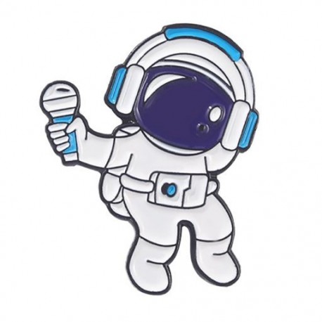 Fém színe: XZ5444 - Space Series Bross Astronaut Planet Rocket Starry Sky Fém bross Hátizsák Ruházat Kiegészítők Bross