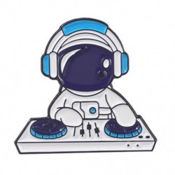 Fém színe: XZ5447 - Space Series Bross Astronaut Planet Rocket Starry Sky Fém bross Hátizsák Ruházat Kiegészítők Bross