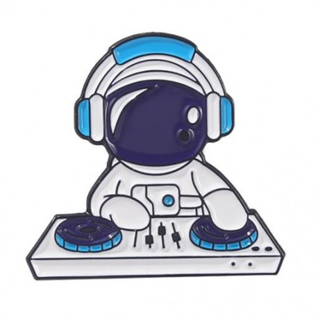 Fém színe: XZ5447 - Space Series Bross Astronaut Planet Rocket Starry Sky Fém bross Hátizsák Ruházat Kiegészítők Bross
