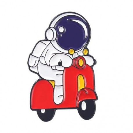 Fém színe: XZ5448 - Space Series Bross Astronaut Planet Rocket Starry Sky Fém bross Hátizsák Ruházat Kiegészítők Bross