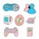 Fém színe: CC238 - Game Machine Enamel Pins A JÁTÉK VÉGE! Játékos Kézi játékvezérlő Bross Retro Game Lovers Pins