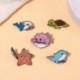 Fém színe: XZ7459 - Gyilkos óceáni zománctűkből Dolphin Puffer Fish Teknős Cápa Tengeri csillag bross hajtóka