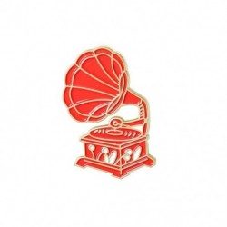 Fém színe: CC2039 - Fekete-piros stílusú brossok Pulp Fiction Vintage Hangszer Zománc Pin Egyedi Fonográf Harmonika Gitár