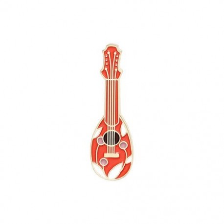 Fém színe: CC2041 - Fekete-piros stílusú brossok Pulp Fiction Vintage Hangszer Zománc Pin Egyedi Fonográf Harmonika Gitár