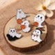Fém színe: XZ6791 - Ghost Bross Ghost Cat bross Halloween Ghost Grave Ruházat Kiegészítők Hátizsák Bross Jelvény