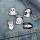 Fém színe: XZ6791 - Ghost Bross Ghost Cat bross Halloween Ghost Grave Ruházat Kiegészítők Hátizsák Bross Jelvény