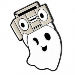 Fém színe: XZ3815 - Ghost Bross Ghost Cat bross Halloween Ghost Grave Ruházat Kiegészítők Hátizsák Bross Jelvény