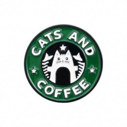 Fém színe: XZ2782 - Macskaklub zománctű Cat Planet Moon Cafe Mancs jelvény Egyedi cica fibulák Féktűs Farmer ing Táska