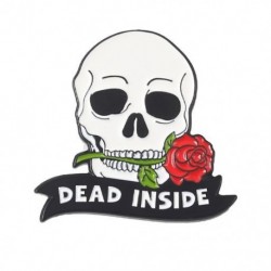 Fém színe: XZ6236 - Punk stílusú bross koponya rózsa szív fibula Halloween macskafej iránytű varázsló sapka fekete