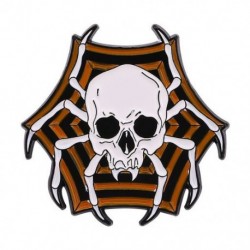 Fém színe: XZ6811 - Punk stílusú bross koponya rózsa szív fibula Halloween macskafej iránytű varázsló sapka fekete