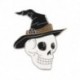 Fém színe: XZ5968 - Punk stílusú bross koponya rózsa szív fibula Halloween macskafej iránytű varázsló sapka fekete