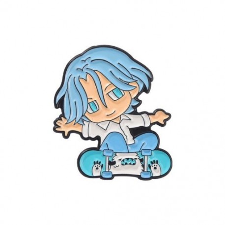 Fém színe: XZ5732 - SK8 the Infinity Enamel Pin Egyedi SK∞ Chibi REKI Langa MIYA Cherry Joe Bross Lapel Badge Rajzfilm