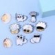 Fém színe: XZ6435 - Gojo Satoru Cats Zománc Pin Kawaii Anime Role Szemmaszk Aranyos Manga Bross Jelvény Jujutsu Kaisen Anime