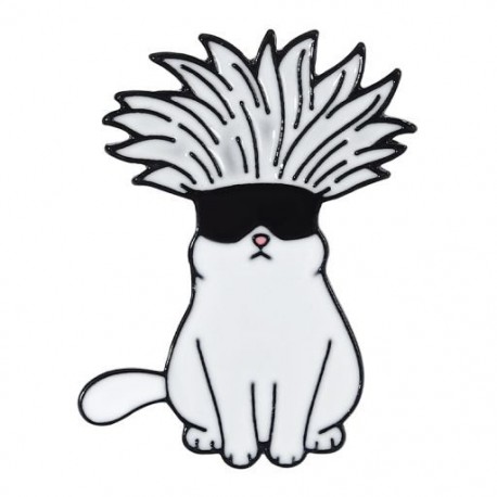 Fém színe: XZ6437 - Gojo Satoru Cats Zománc Pin Kawaii Anime Role Szemmaszk Aranyos Manga Bross Jelvény Jujutsu Kaisen Anime