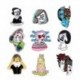 Fém színe: CC072 - Lány Női Bross Maszk Killer Jason,PIZZA KIRÁLYNŐ,Poecasso,Sok szem Lány space Blue Alien Woman Zománc