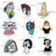 Fém színe: CC932 - Lány Női Bross Maszk Killer Jason,PIZZA KIRÁLYNŐ,Poecasso,Sok szem Lány space Blue Alien Woman Zománc