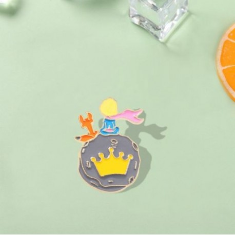 Fém színe: XZ4610 - Prince Fox Rose Zománc Pins B612 Planet Bross Táska Kalap hajtóka Kitűző Klasszikus Tündérmese