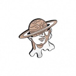 Fém színe: CC2301 - Absztrakt művészet Szobor Zománc Pins Csillag Univerzum Agy Szobor Kék Virág Haj Törött szobor