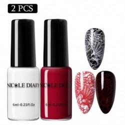 Szín: A03 - NICOLE DIARY 6 ml Bélyegző körömlakk Fekete fehér Nail Art Nyomtató Lakk Bélyegző Körömhöz Hibrid