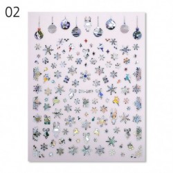 Szín: A02 - Csillogó ezüst karácsonyi karácsonyi 3D köröm matrica öntapadó transzfer matricák körmökhöz hópelyhek