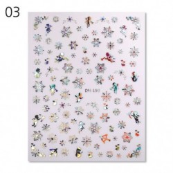 Szín: A03 - Csillogó ezüst karácsonyi karácsonyi 3D köröm matrica öntapadó transzfer matricák körmökhöz hópelyhek