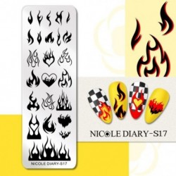Szín: NICOLE DIARY-S17 - NICOLE NAPLÓ Rózsavirág körömbélyegző lemezek, fekete-fehér dizájnbélyegző