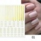 Szín: A01 - 3D körömmatricák bronzosító arany ezüst vonalak csíkok geometriai kivitelben virágok színátmenetes