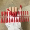 Szín: 06 - Műköröm tippek egyszínű matt szuper hosszú koporsó műköröm balettnyomás a körmökre Tippek