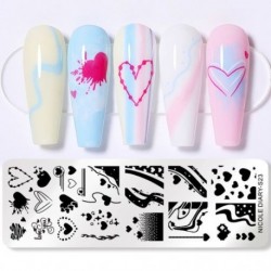 Szín: NICOLE DIARY-S23 - NICOLE NAPLÓ Heartbeat körömbélyegző lemezek Sweet Heart Lips Nyomtatás Stencil Manicuring Art