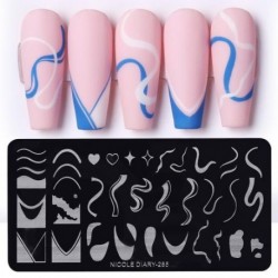 Szín: NICOLE NAPLÓ-285 - NICOLE NAPLÓ Heartbeat körömbélyegző lemezek Sweet Heart Lips Nyomtatás Stencil Manicuring Art