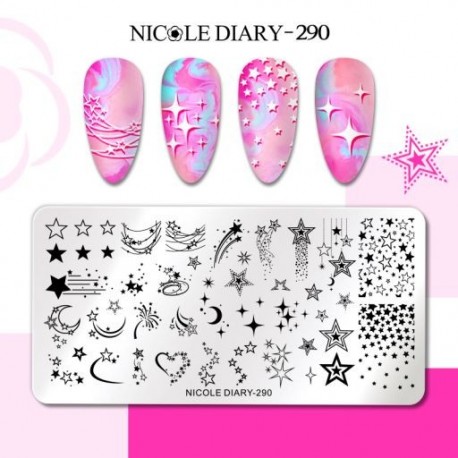Szín: NICOLE NAPLÓ-290 - NICOLE NAPLÓ Heartbeat körömbélyegző lemezek Sweet Heart Lips Nyomtatás Stencil Manicuring Art