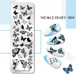 Szín: NICOLE DIARY-S04 - NICOLE NAPLÓ Heartbeat körömbélyegző lemezek Sweet Heart Lips Nyomtatás Stencil Manicuring Art