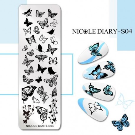 Szín: NICOLE DIARY-S04 - NICOLE NAPLÓ Heartbeat körömbélyegző lemezek Sweet Heart Lips Nyomtatás Stencil Manicuring Art