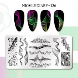 Szín: NICOLE NAPLÓ-136 - NICOLE NAPLÓ Heartbeat körömbélyegző lemezek Sweet Heart Lips Nyomtatás Stencil Manicuring Art