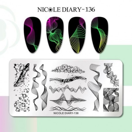 Szín: NICOLE NAPLÓ-136 - NICOLE NAPLÓ Heartbeat körömbélyegző lemezek Sweet Heart Lips Nyomtatás Stencil Manicuring Art