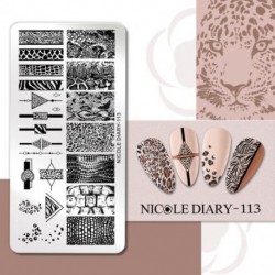Szín: NICOLE NAPLÓ-113 - NICOLE NAPLÓ Kígyóvirág Design Bélyegzőlemezek Csíkos vonal Francia körömbélyegzősablonok