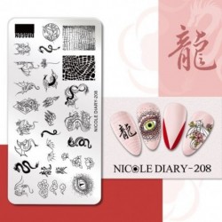 Szín: NICOLE NAPLÓ-208 - NICOLE NAPLÓ Kígyóvirág Design Bélyegzőlemezek Csíkos vonal Francia körömbélyegzősablonok