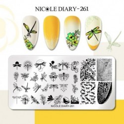 Szín: NICOLE NAPLÓ-261 - NICOLE NAPLÓ Kígyóvirág Design Bélyegzőlemezek Csíkos vonal Francia körömbélyegző sablonok
