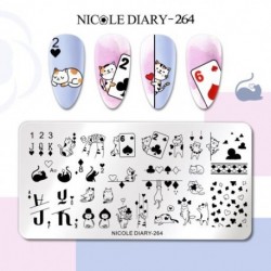 Szín: NICOLE NAPLÓ-264 - NICOLE NAPLÓ Kígyóvirág Design Bélyegzőlemezek Csíkos vonal Francia körömbélyegző sablonok