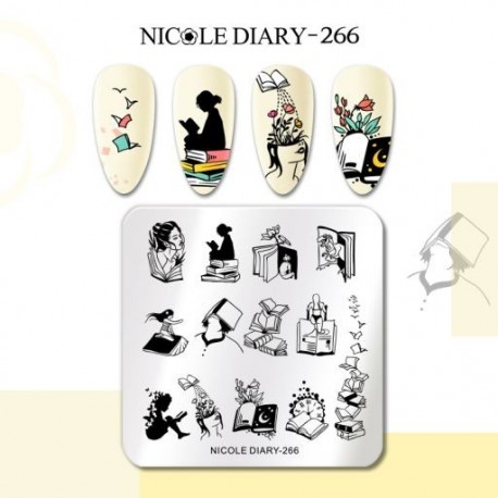 Szín: NICOLE NAPLÓ-266 - NICOLE NAPLÓ Kígyóvirág Design Bélyegzőlemezek Csíkos vonal Francia körömbélyegzősablonok