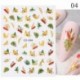 Szín: CD-004 - 1 db 3D körömmatrica arany juharlevelek öntapadó tulipán virág levél transzfer csúszkák matricák DIY