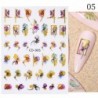Szín: CD-005 - 1 db 3D körömmatrica arany juharlevelek öntapadó tulipán virág levél transzfer csúszkák matricák DIY